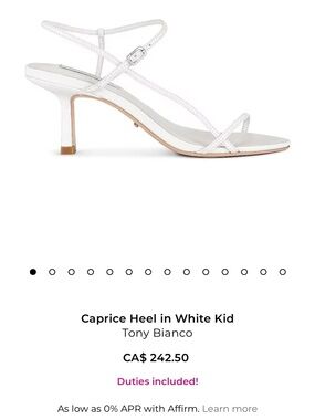 Tony Bianco White Strappy Caprice Heel
